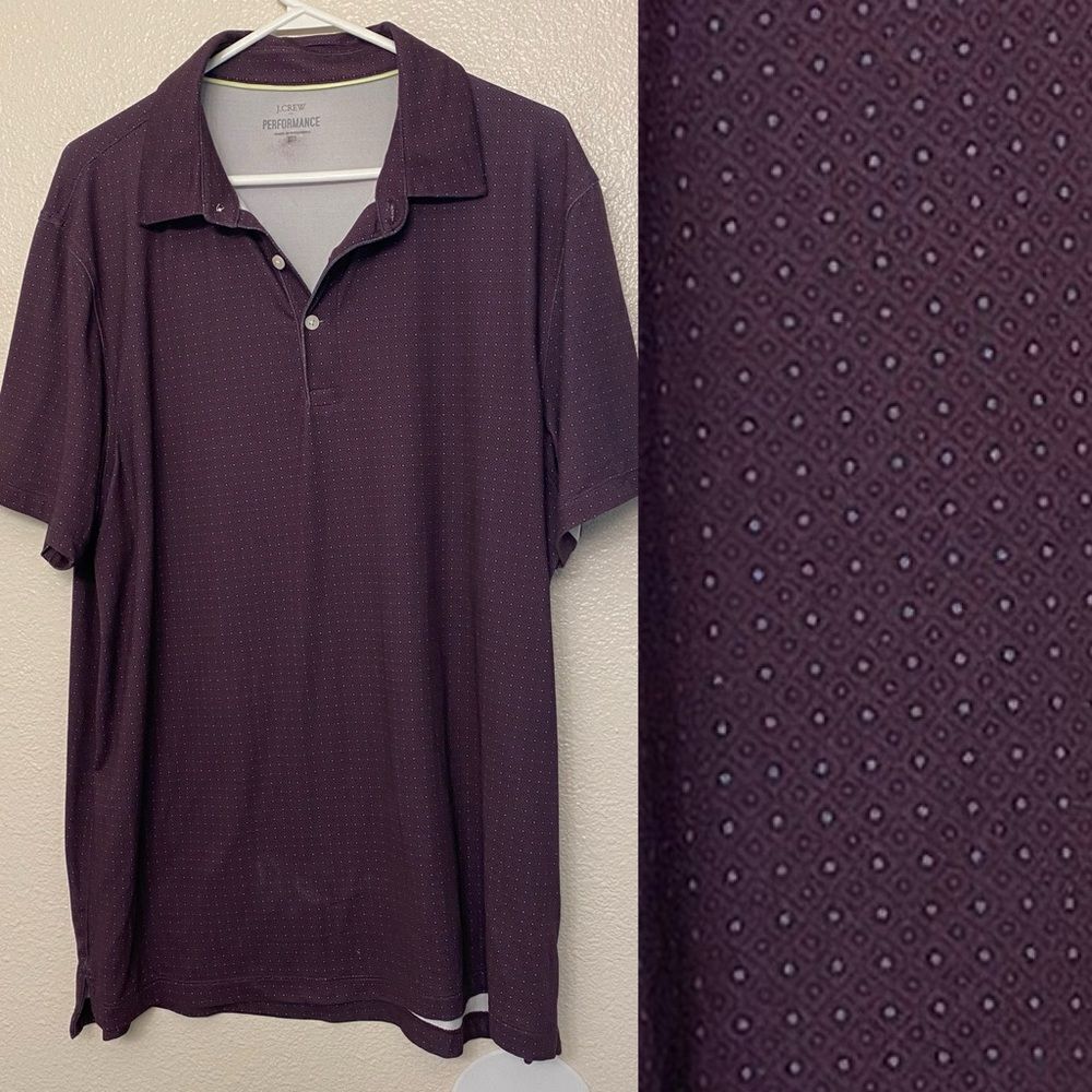J. Crew performance purple stretch golf office career Polo shirt Mens - L